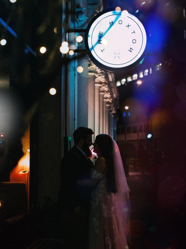 Couple outside the Hoxton