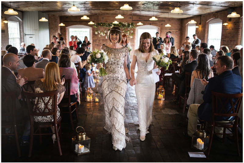 2 Brides Walking the Aisle 