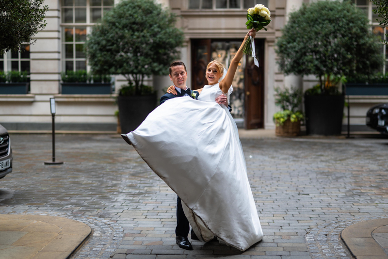 Bride and Groom celebrating
