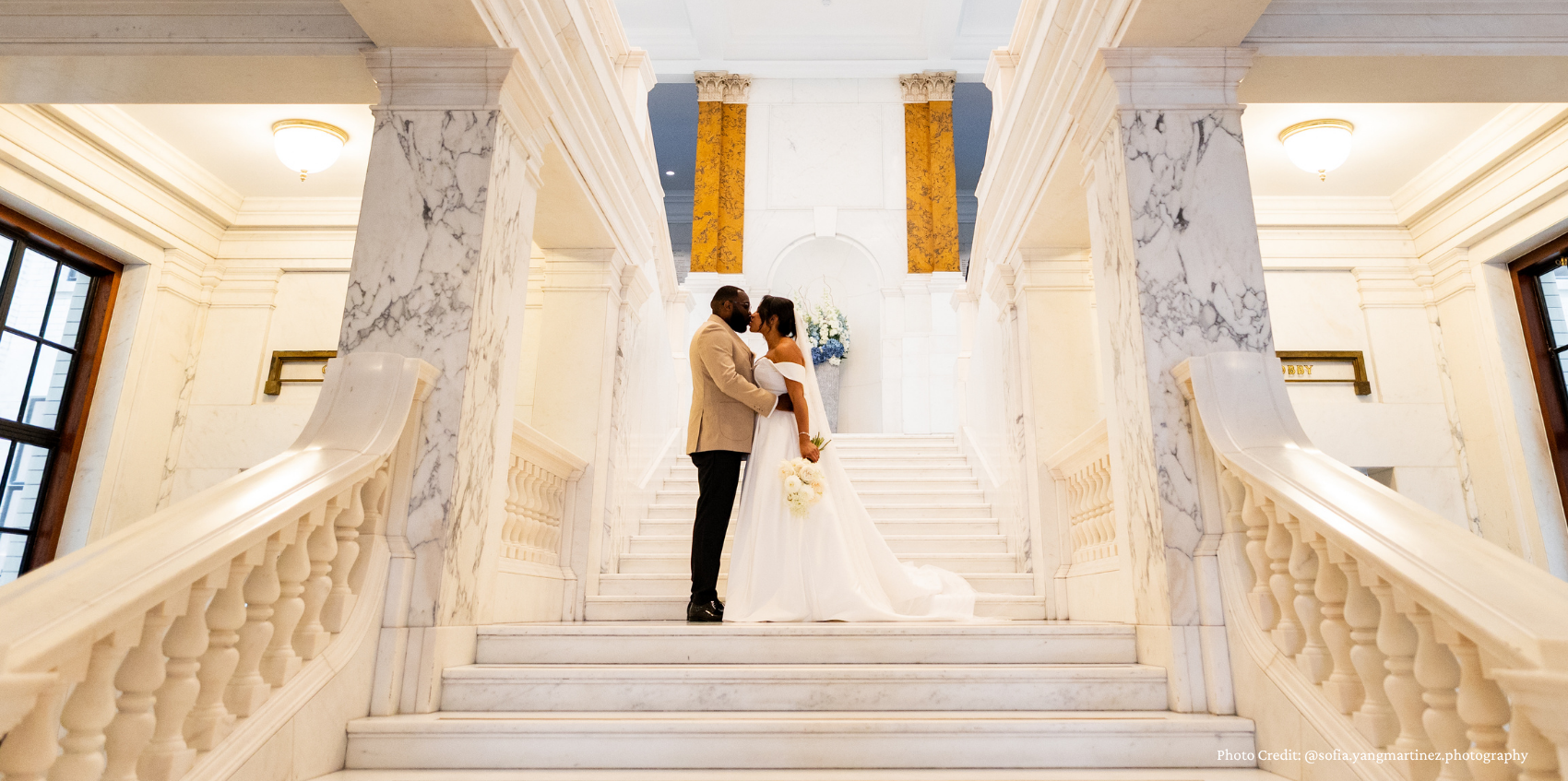 Picture of Camden Town Hall Marble Staircase with Couple